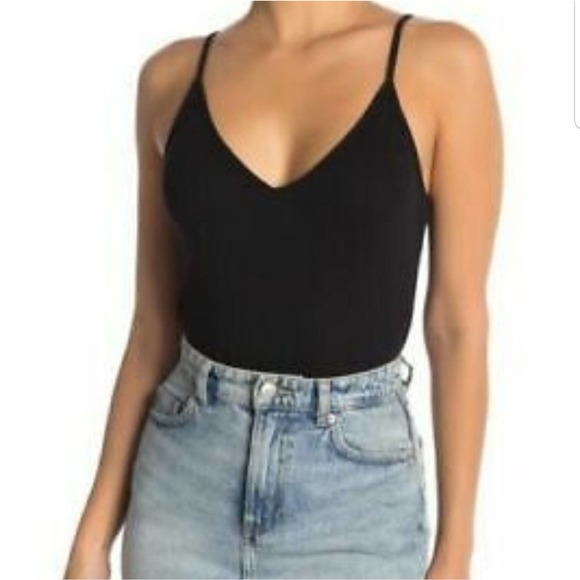 🌵4/$20  BP Nordstrom Women's Bodysuit Thong Cut Black Ribbed Sleeveless  XL - Picture 5 of 6